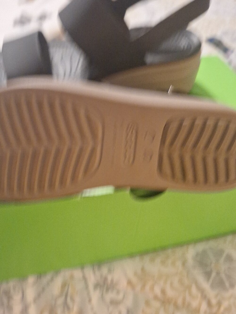 CROCS Brooklyn Women's Black Strappy Platform Sandal with Brown Sole - Picture 4 of 4